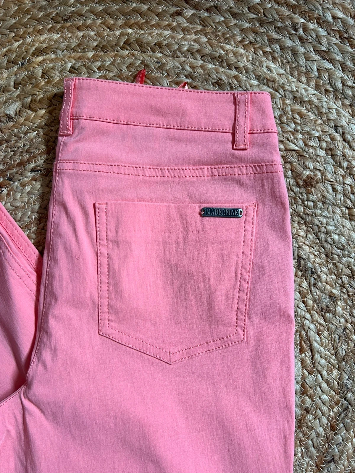 🧡🌿Jean Madeleine corais 7/8 Casual chique estival FR40/42 Jeans cropped coral UK12S🌿🧡 – photo 8